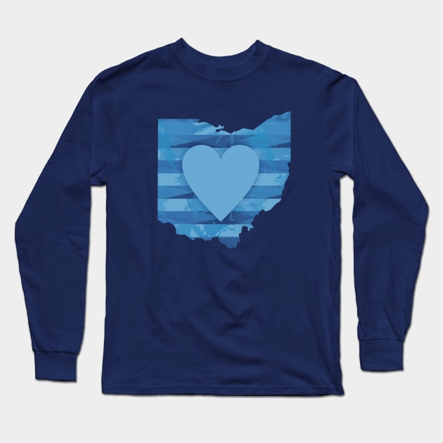 Ohio Heart Long Sleeve T-Shirt by Dale Preston Design